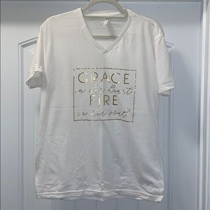 “GRACE in her heart FIRE in her soul” white tshirt